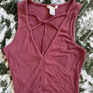 Pink/Mauve strappy crop tank top